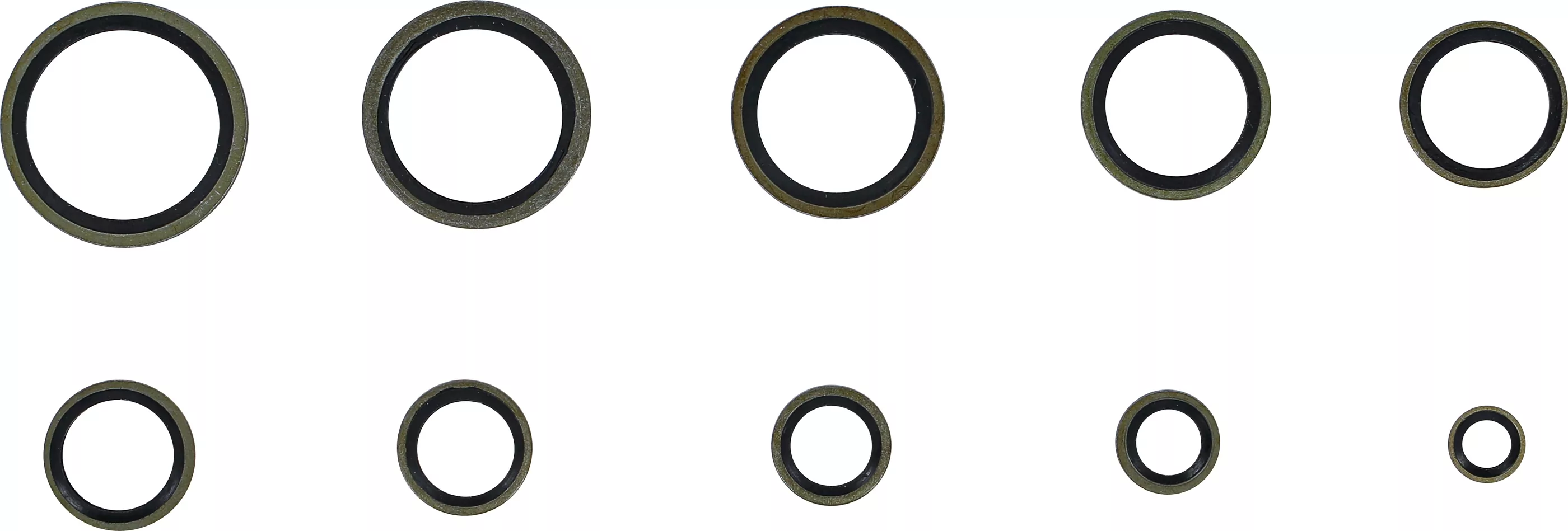 Dichtring-Sortiment | Metall | mit Gummi-Dichtwulst | 150-tlg.