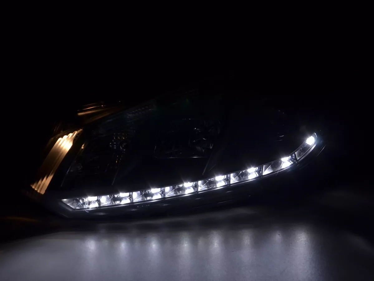 Scheinwerfer Set Daylight LED Tagfahrlicht VW Golf 6 Typ 1K Bj. 08- schwarz für Rechtslenker