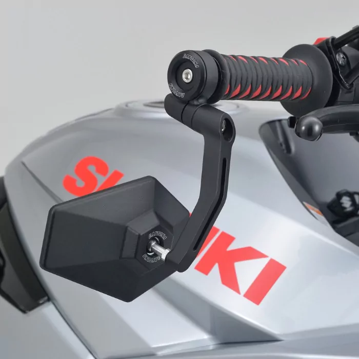 Lenkerendenspiegel "D-MIRROR-4" | Alu | schwarz |  120 x 91mm | Klemmung: 30mm | E-geprüft