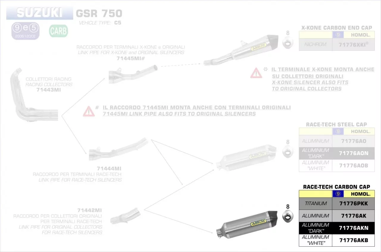 Arrow Endschalldämpfer Race-Tech Titan Suzuki GSX-S 750 17-19