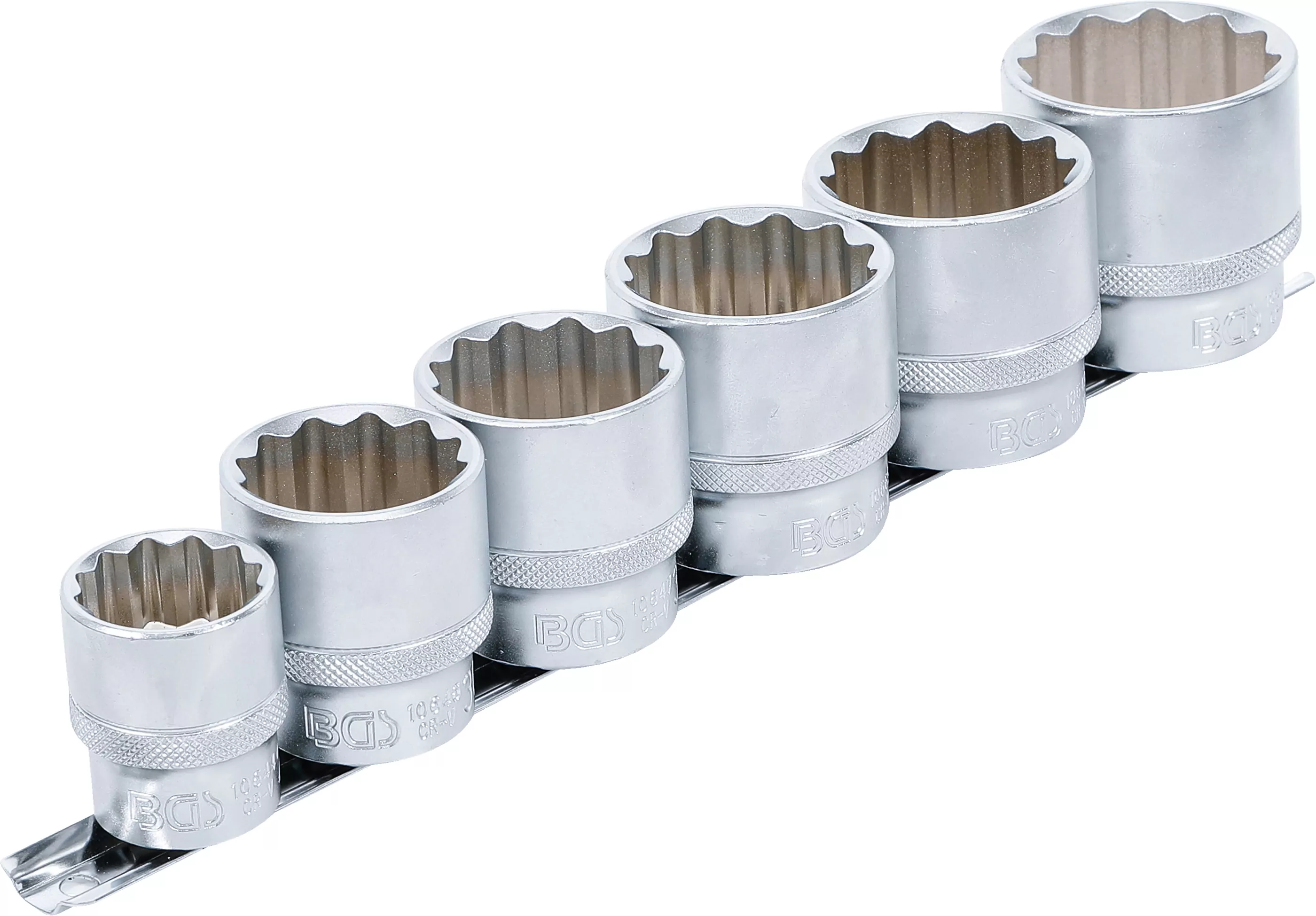 Steckschlüssel-Einsatz-Satz, Zwölfkant | Antrieb Innenvierkant 12,5 mm (1/2") | SW 24 - 38 mm | 6-tlg.