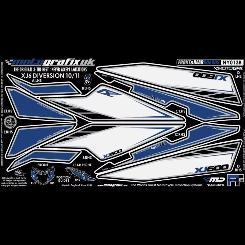 Motografix Steinschlagschutz Set Yamaha XJ6 DIVERSION 2010-2011 NY013B
