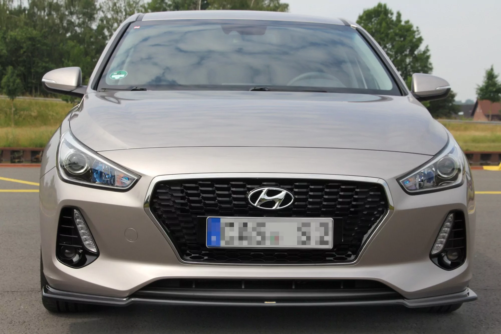 Front Ansatz Passend Für V.1 Passend Für HYUNDAI I30 MK3 HATCHBACK  Schwarz Hochglanz Schwarz Hochglanz