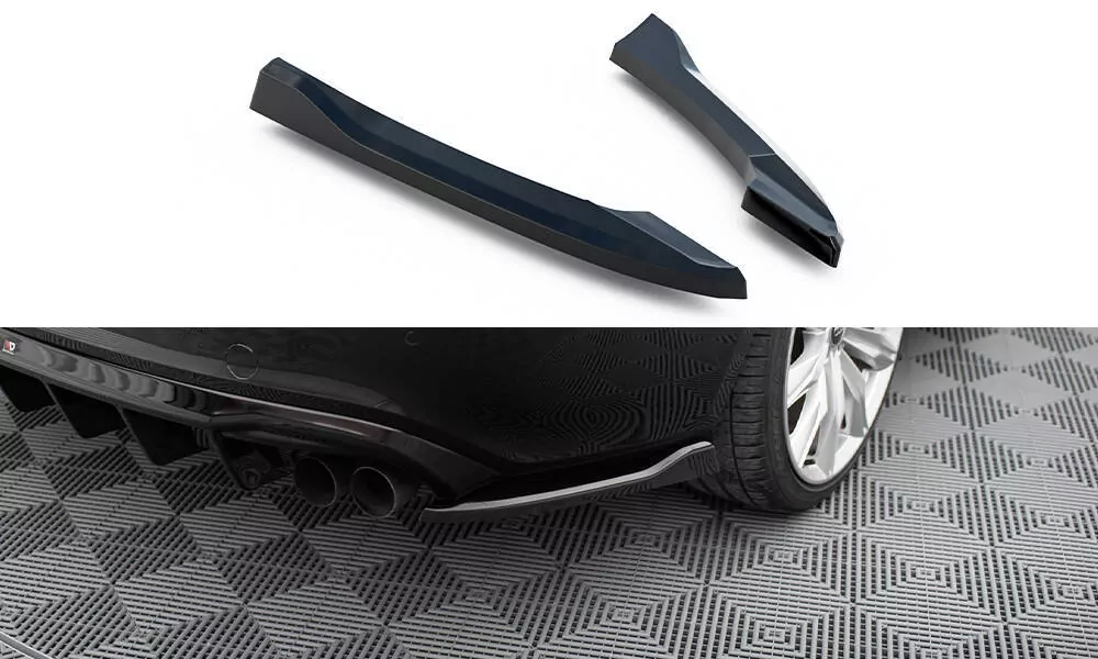 Heck Ansatz Flaps Diffusor V.2 Für Audi S5 / A5 S-Line Coupe / Cabriolet 8T Schwarz Hochglanz
