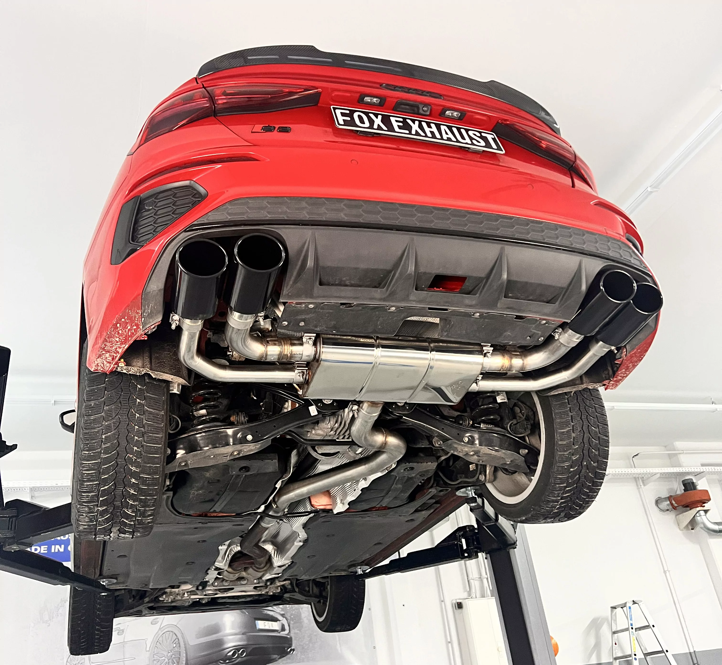 Audi S3 GY - Limousine  Halbanlage ab OPF mit Abgasklappen - 2x115x85 Typ 32 rechts/links Endrohre schwarz emalliert