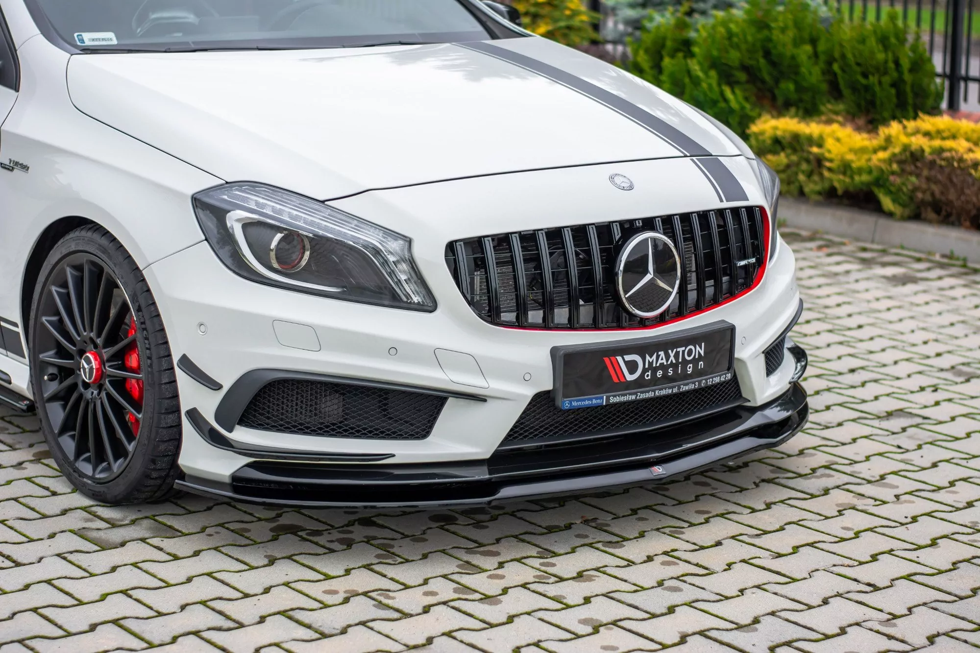 Front Ansatz Passend Für Passend Für Mercedes A45 AMG W176 Schwarz Hochglanz Schwarz Hochglanz