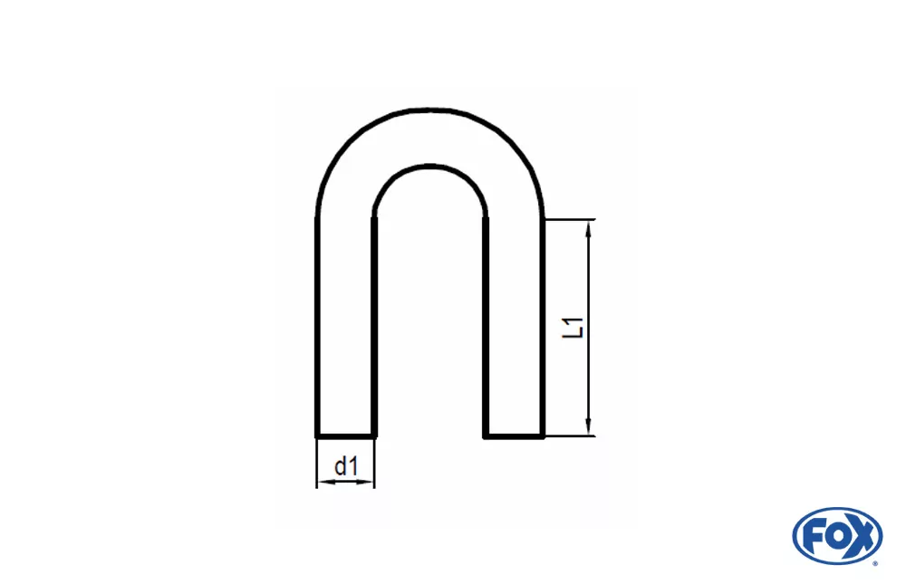 Uni-Rohrbogen 180° ungeweitet - d1Ø 80mm Schenkellänge L1: ca. 270mm - Radius: 120mm
