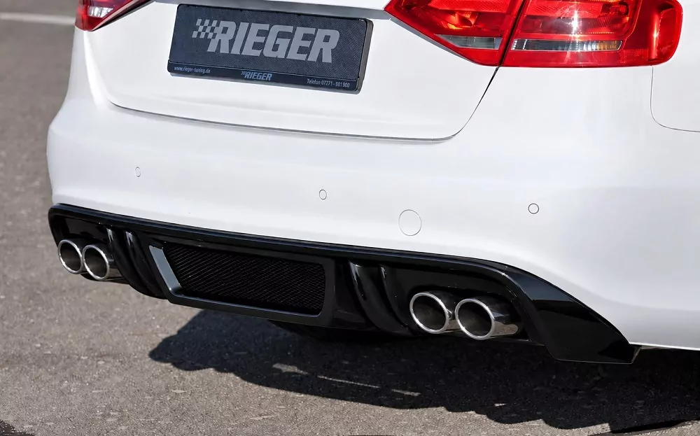 Rieger Heckeinsatz (GBL-55519) glanz schwarz für Audi A4 S4 (B8/B81) Avant 11.08-12.11 (bis Facelift)