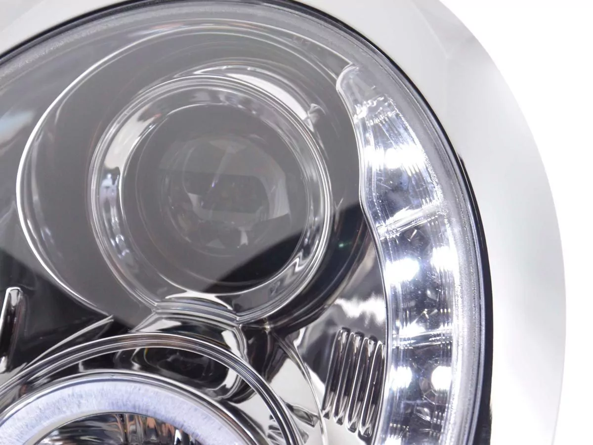 Scheinwerfer Set Daylight LED TFL-Optik Mini Cooper Typ R50 Bj. 01-06 chrom