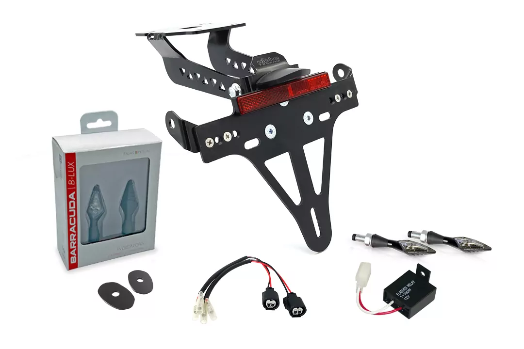 alpha Technik Kennzeichenhalter-Blinker-Kit X-LED (vorne + hinten) für Kawasaki Z900 ab Modelljahr 2020-