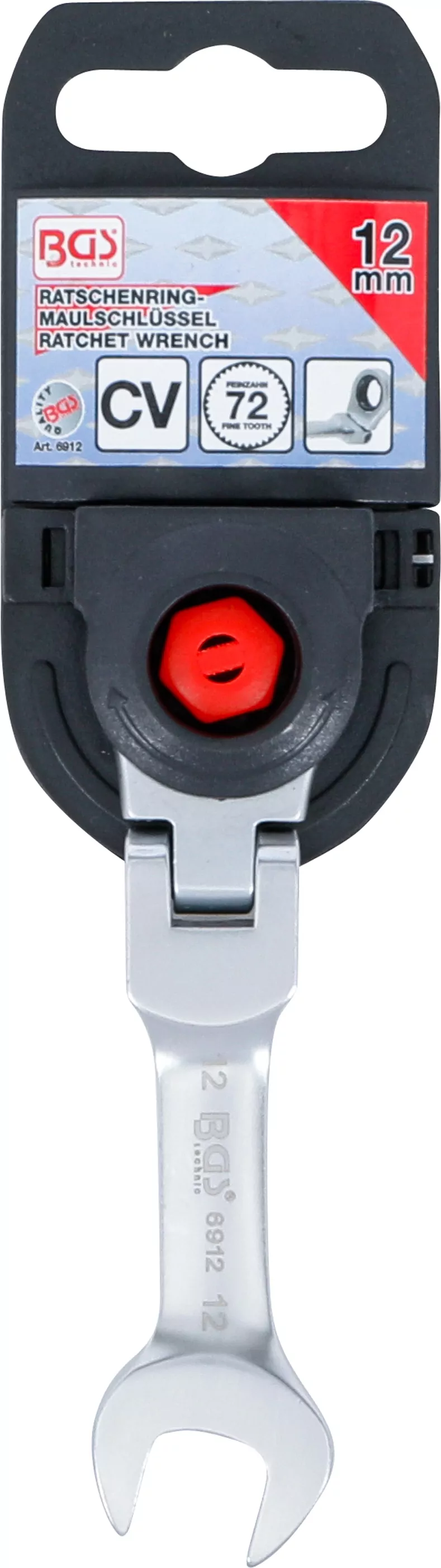 Ratschenring-Maulschlüssel | kurz | abwinkelbar | SW 12 mm