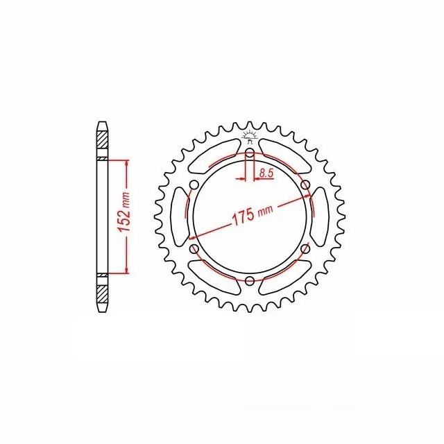 Kettenrad Stahl 53 Zähne Teilung 428