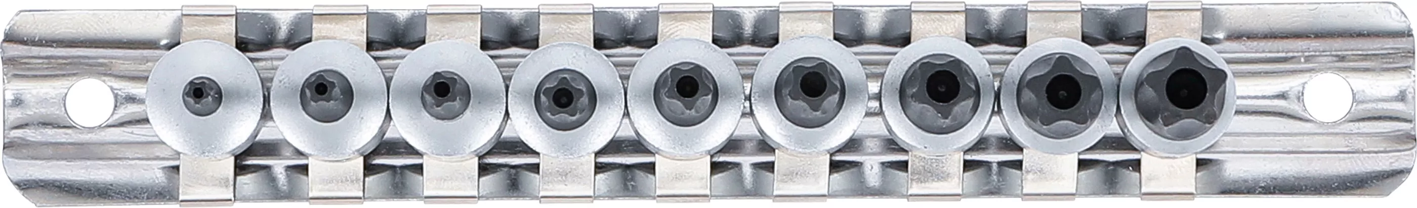 Bit-Einsatz-Satz | Antrieb Innenvierkant 6,3 mm (1/4") | TS-Profil (für Torx Plus) mit Bohrung TS10 - TS50 | 9-tlg.