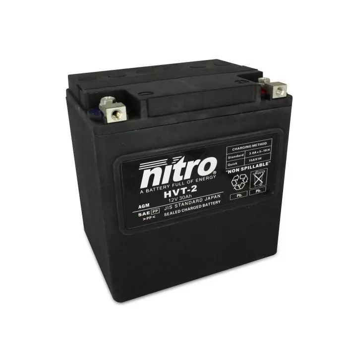 Batterie Nitro | HVT-02 | YTX30L-BS | 30AH | MF | DIN 83000 | geschlossen