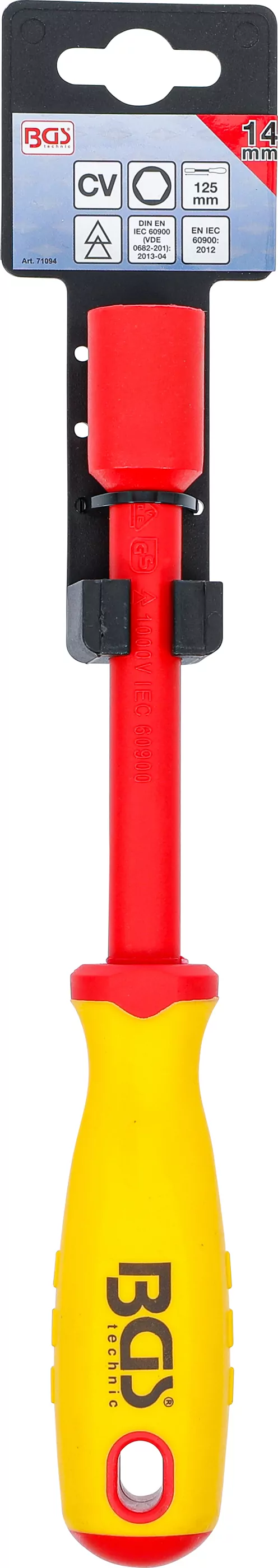 VDE-Steckschlüssel-Schraubendreher | Sechskant | SW 14 mm | Klingenlänge 125 mm