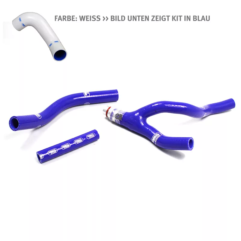 SAMCO SPORT Siliconschlauch Kit Y-Stück - Race Design mit Alu-Stück weiß für Yamaha YZ250F Modelljahr 2014-2018