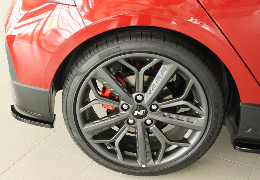 Rieger Heckschürzenansatz seitlich rechts glanz schwarz für Hyundai i20 N  (BC3) 5-tür. (Schrägheck) 04.21-