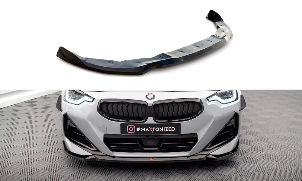 Front Ansatz V.1 Für BMW 2 Coupe M-Paket / M240i G42 Schwarz Hochglanz