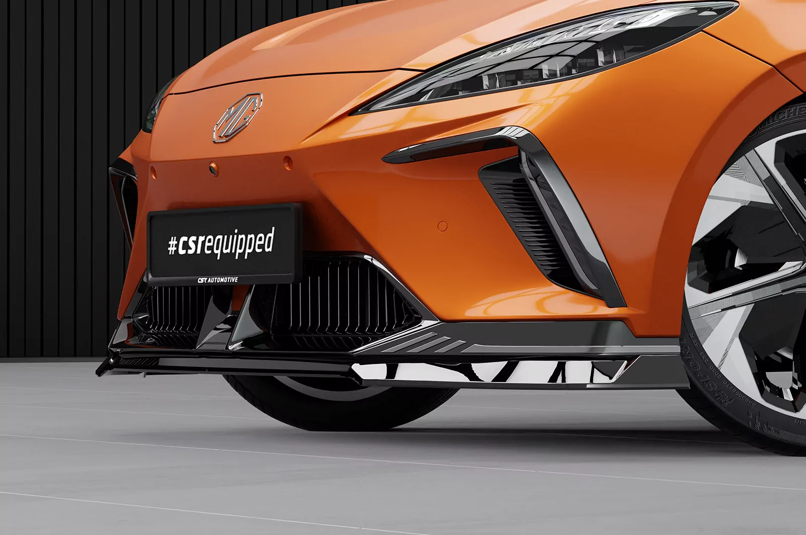 Cup-Spoilerlippe mit ABE für MG Mulan / 4 CSL826 Schwarz Strukturiert