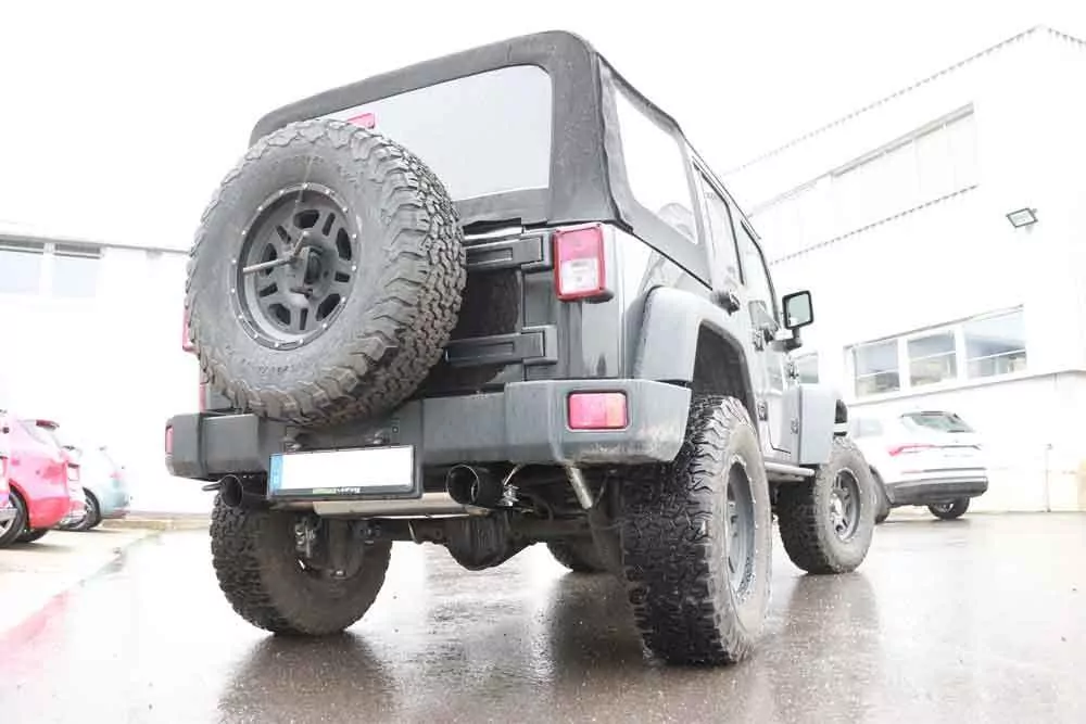 Jeep Wrangler III - JK  Endschalldämpfer quer Ausgang rechts/links - 1x100 Typ 25 rechts/links schwarz emalliert