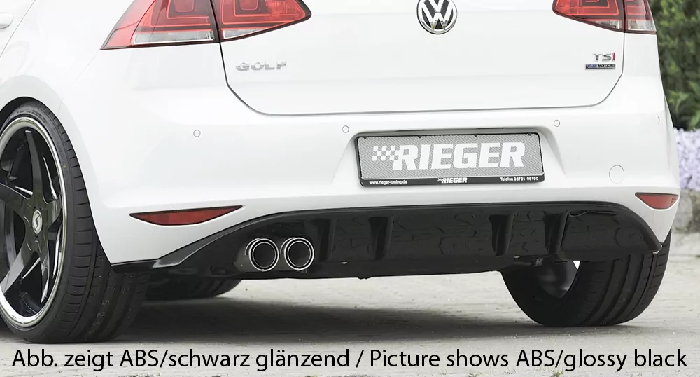 Rieger Heckeinsatz für VW Golf 7 GTD - 5-tür. 06.13-12.16 (bis Facelift) carbon optik