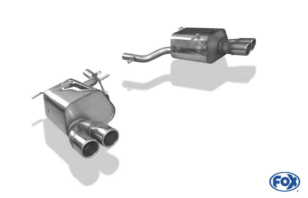 Mercedes SLK Typ 172 - AMG Line Endschalldämpfer rechts/links - gebaut als Unidämpfer (ohne Halter ohne Rohre) mit Gutachten-Kennzeichnung und dem Text "Zum Zwecke der Einzelabnahme"