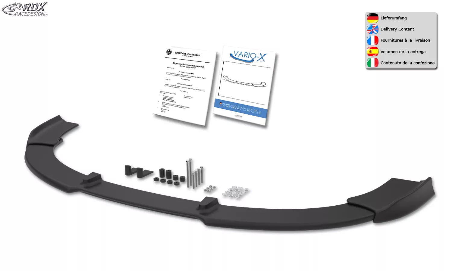 RDX Frontspoiler VARIO-X für SKODA Superb 2 (3T) 2008-2013 Frontlippe Front Ansatz Vorne Spoilerlippe