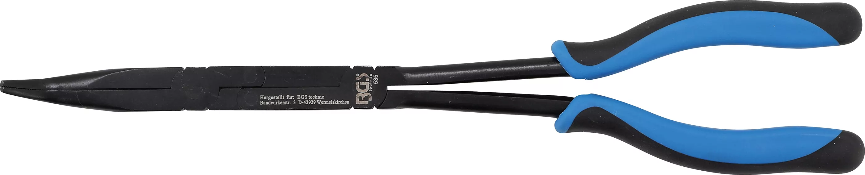 Doppelgelenk-Zange | abgewinkelte Spitze | 350 mm