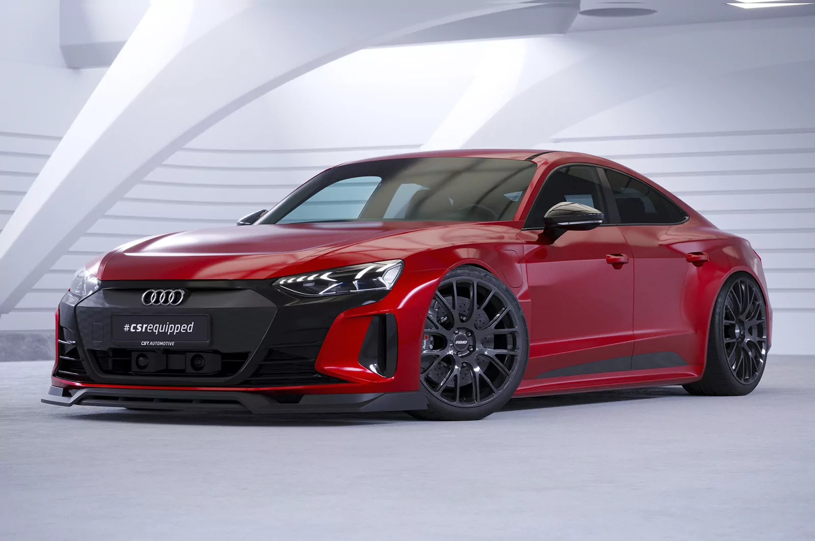 Cup-Spoilerlippe mit ABE für Audi e-tron GT CSL707 Schwarz Strukturiert