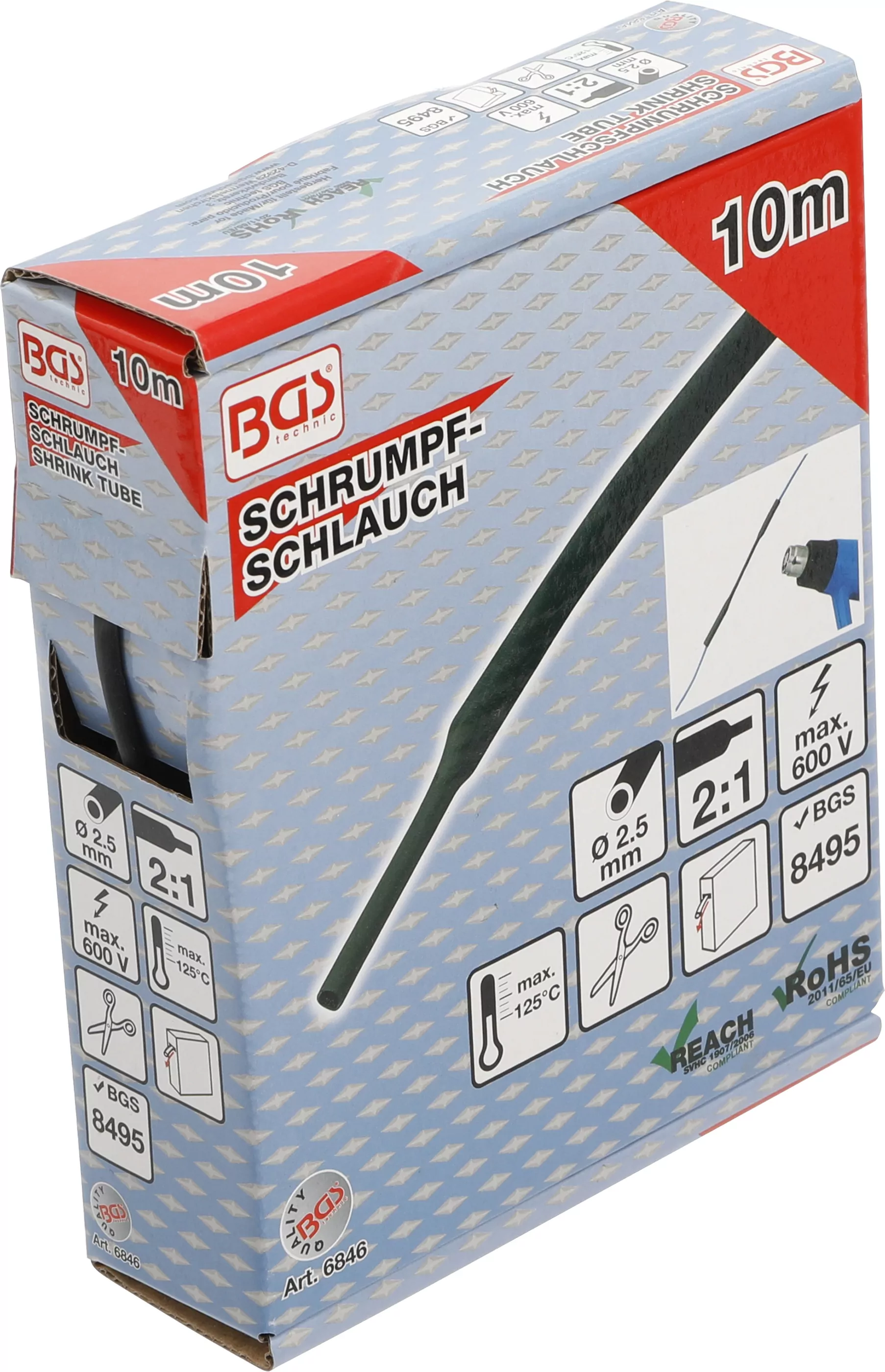 Schrumpfschlauch-Box | schwarz | Ø 2,5 mm | 10 m