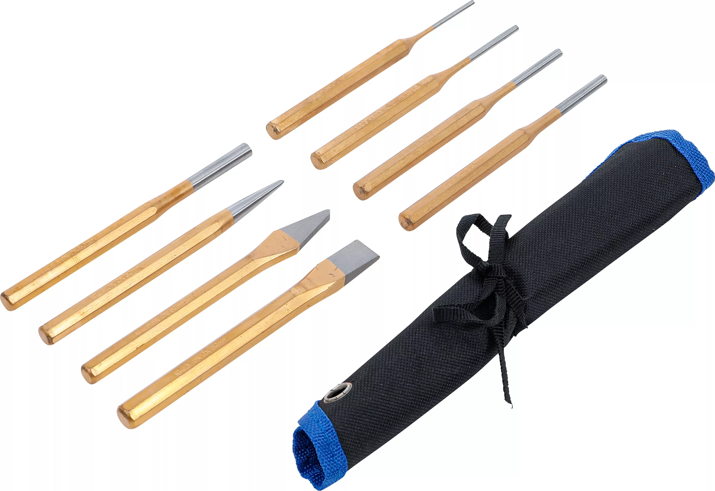 Splintentreiber-Satz | 150 mm | inkl. Meißel + Körner | 8-tlg.