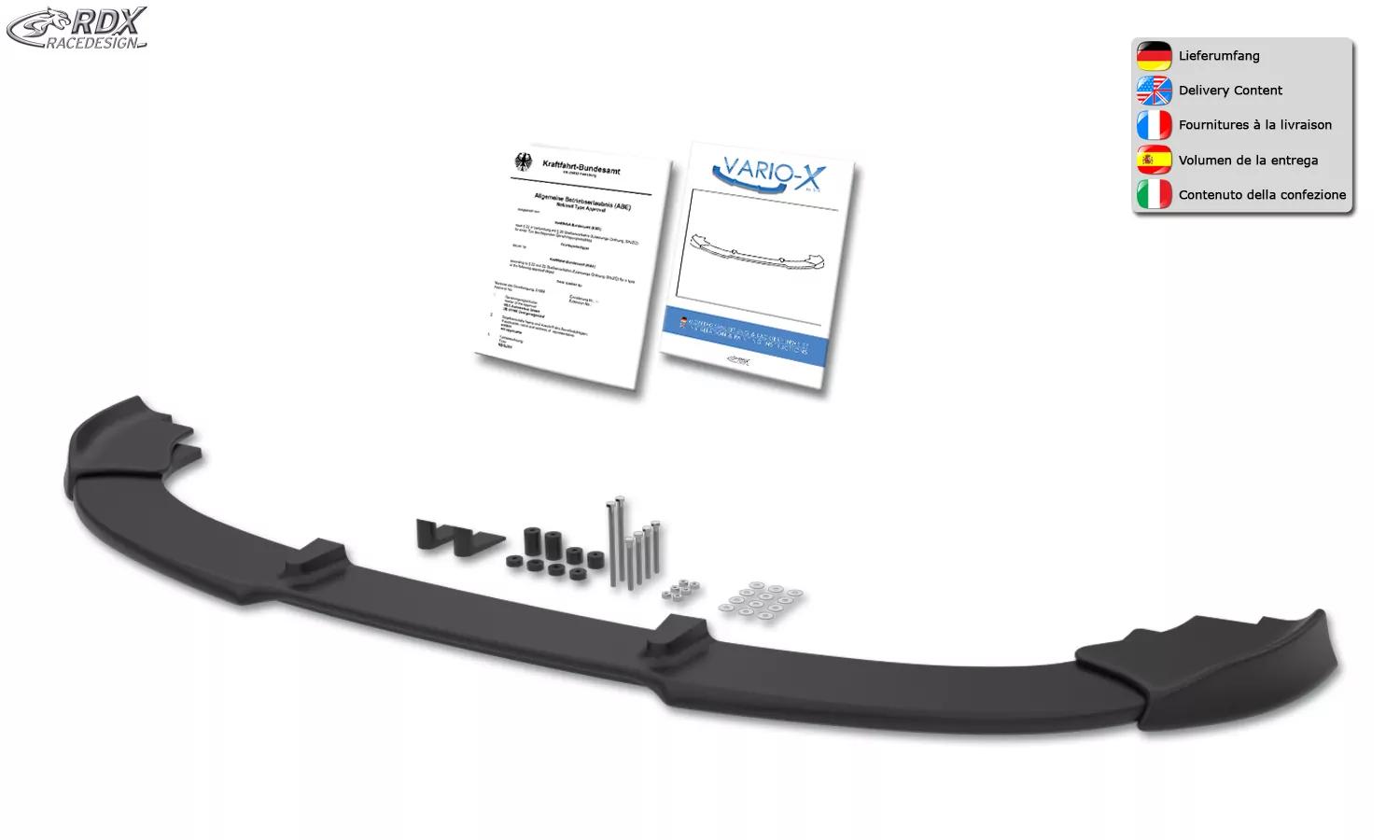 RDX Frontspoiler VARIO-X für BMW 3er E92 / E93 2010-2013 Frontlippe Front Ansatz Vorne Spoilerlippe