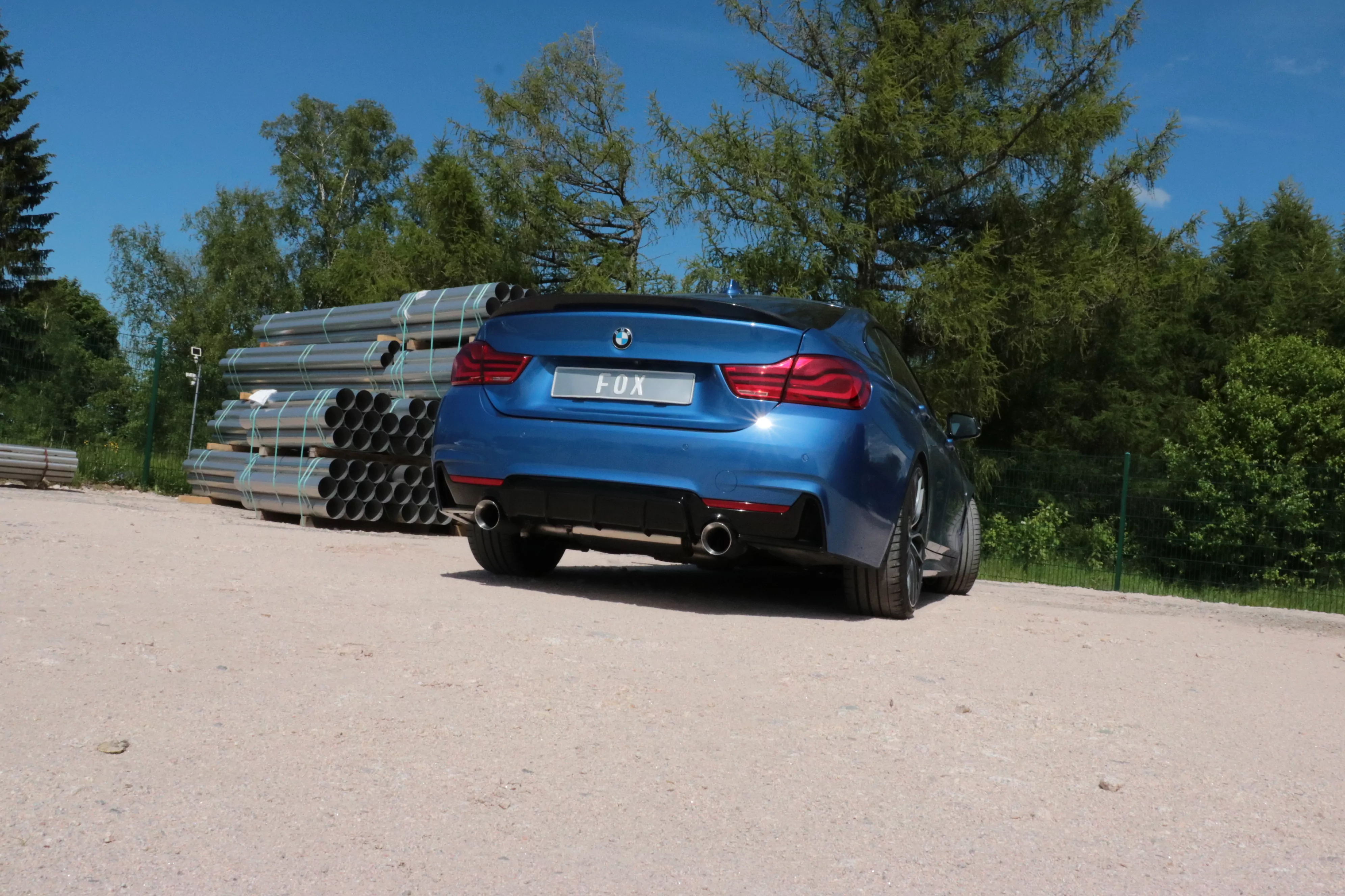 BMW F36 - 440i xDrive Grand Coupe - M-Paket  Endschalldämpfer quer Ausgang rechts/links - 1x100 Typ 25 rechts/links - mit Abgasklappe im linken Endrohr