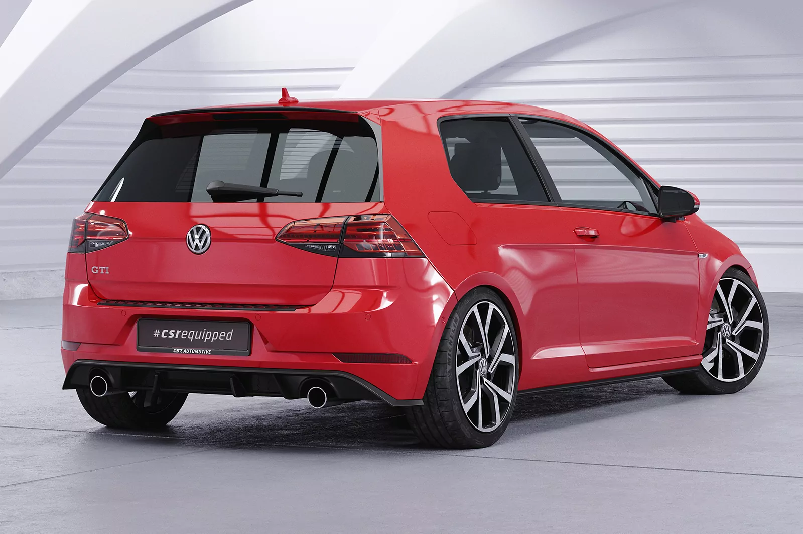 Heckflügel mit ABE für VW Golf 7 (Typ AU) GTI, GTD, GTE, R, R-Line HF918 Schwarz Strukturiert