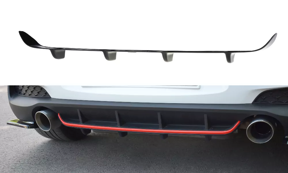 Diffusor Heck Ansatz Passend Für Passend Für HYUNDAI I30 Mk3 N  Schwarz Hochglanz Schwarz Hochglanz