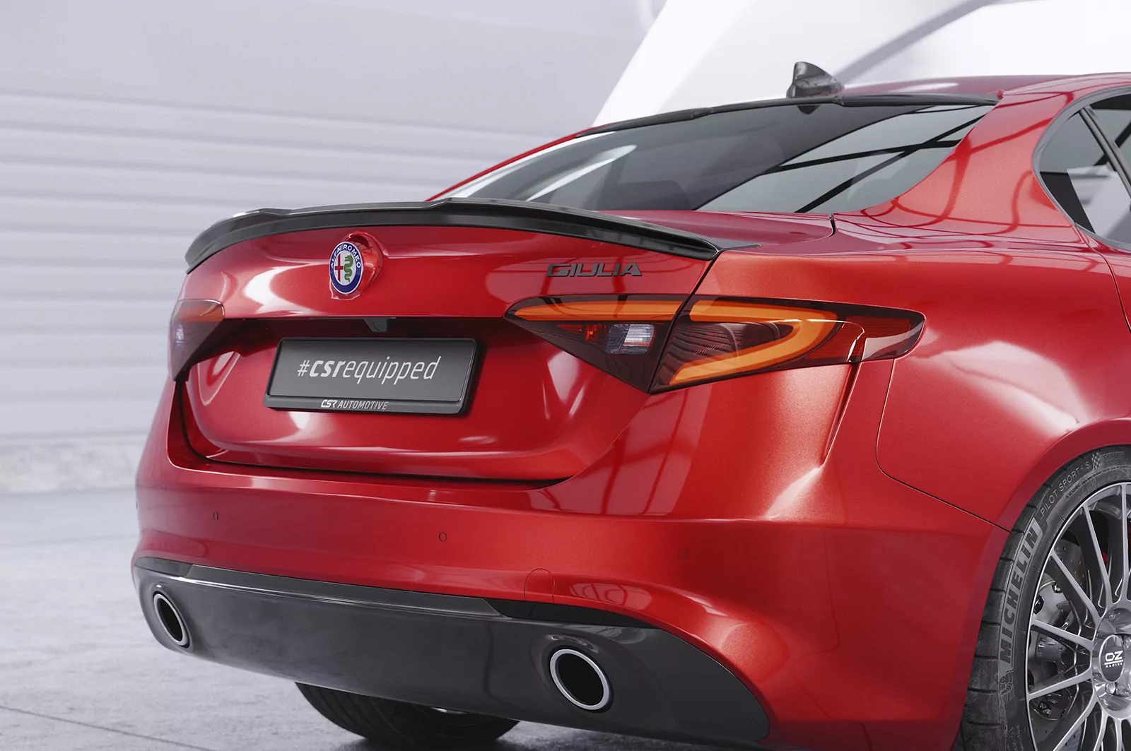 Heckflügel mit ABE für Alfa Romeo Giulia (Typ 952) HF050 Schwarz Strukturiert