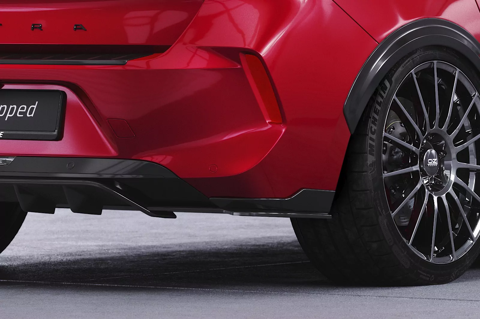 Heckansatz für Opel Astra L Schrägheck HA466 Schwarz Strukturiert