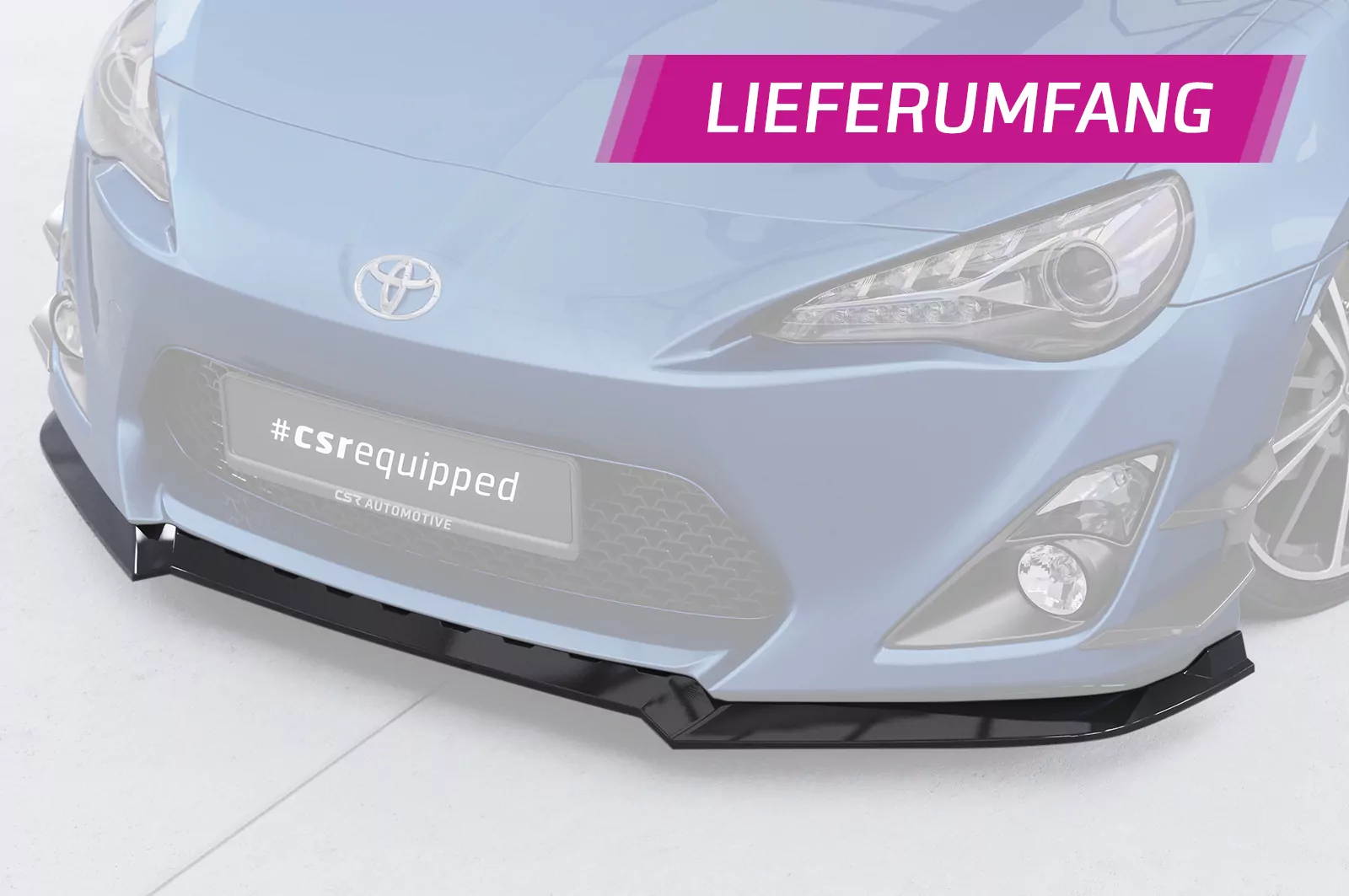 Cup-Spoilerlippe mit ABE für Toyota GT86 (ZN6) CSL539 Schwarz Strukturiert