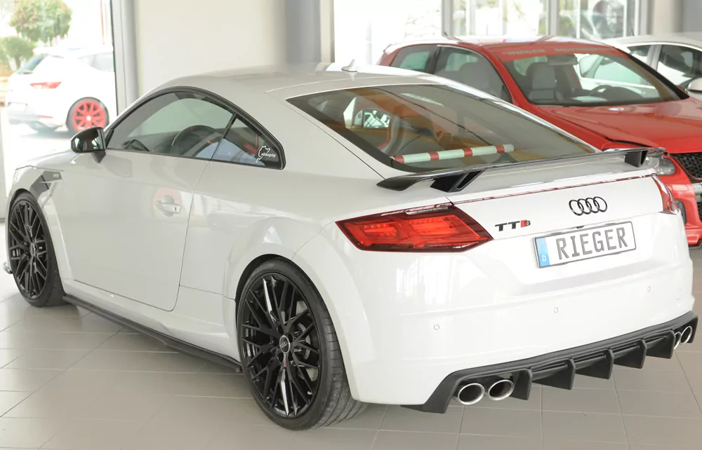 Rieger Heckeinsatz matt schwarz für Audi TTS (8J-FV/8S) Roadster 07.14-08.18 (bis Facelift)