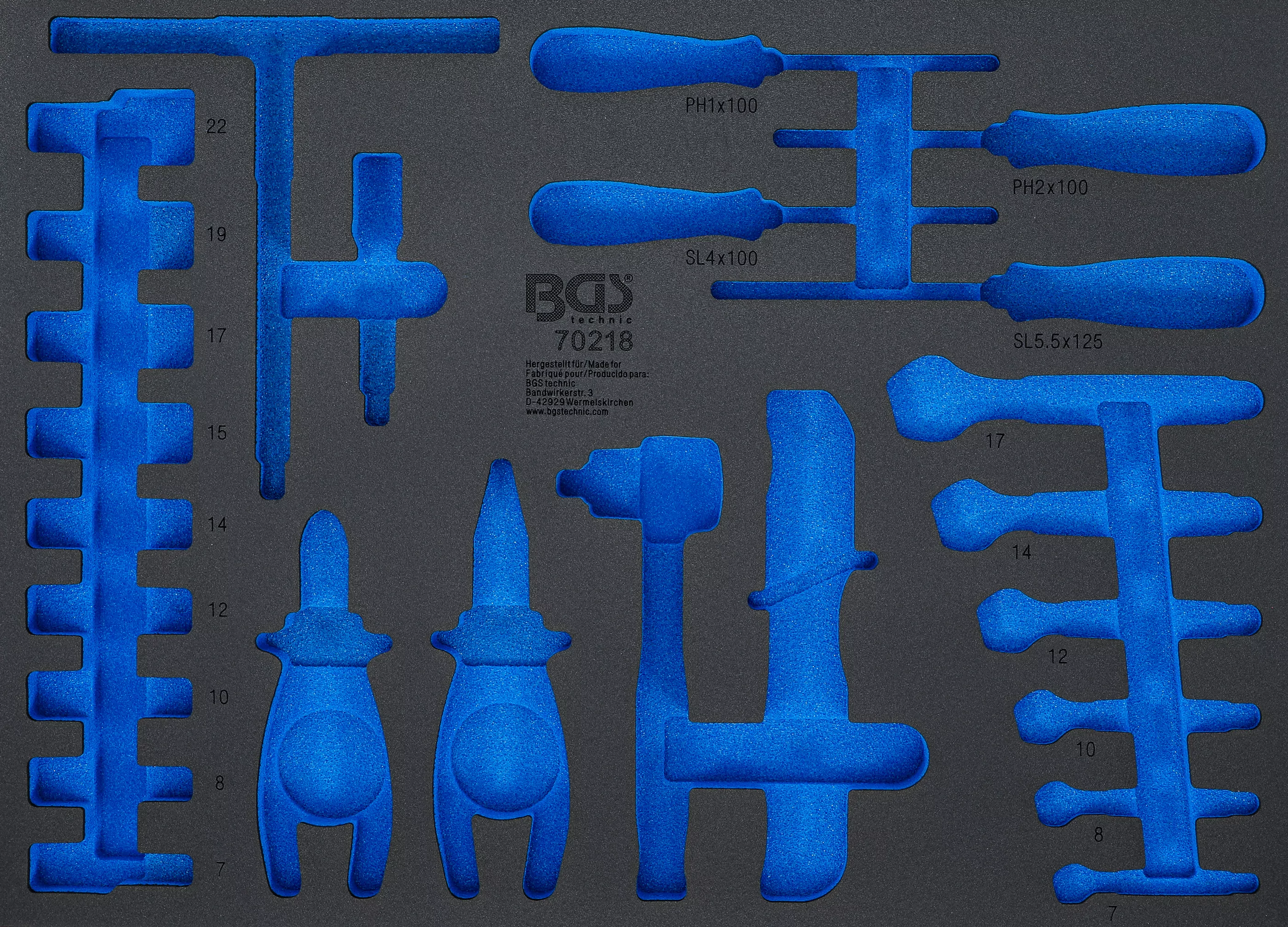 Werkstattwageneinlage 3/3 | leer | für Art. 70218