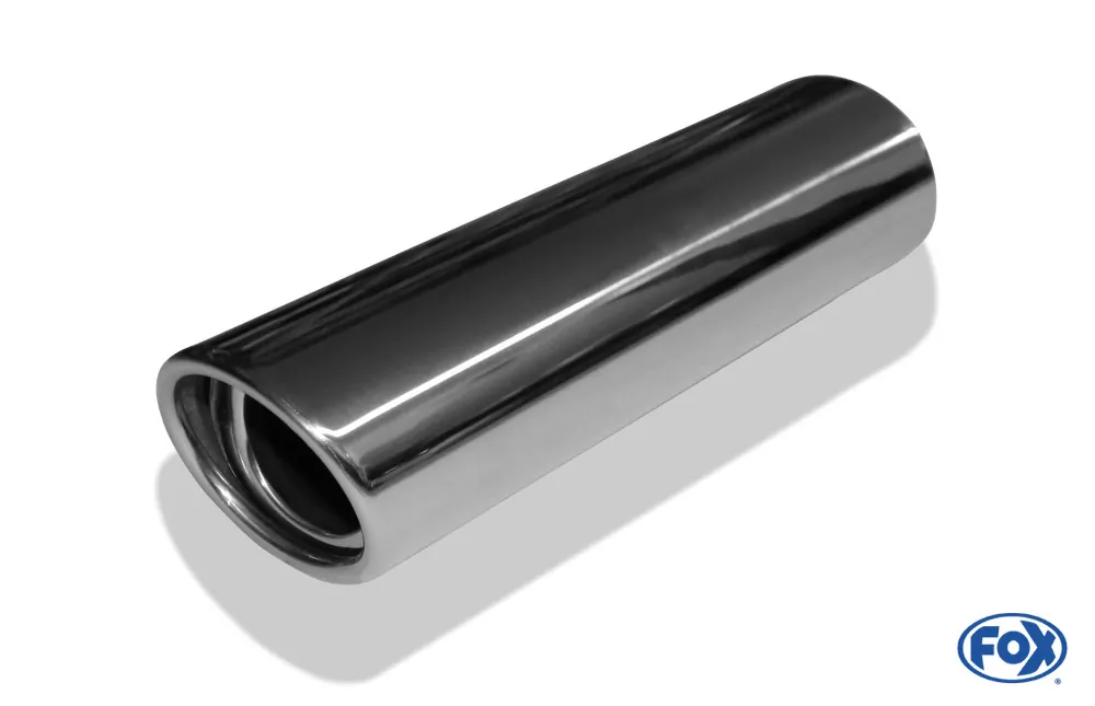 Anschweißendrohr Typ 33  88x74 mm / Länge: 300 mm  - oval / eingerollt / 16° abgeschrägt / mit Absorber