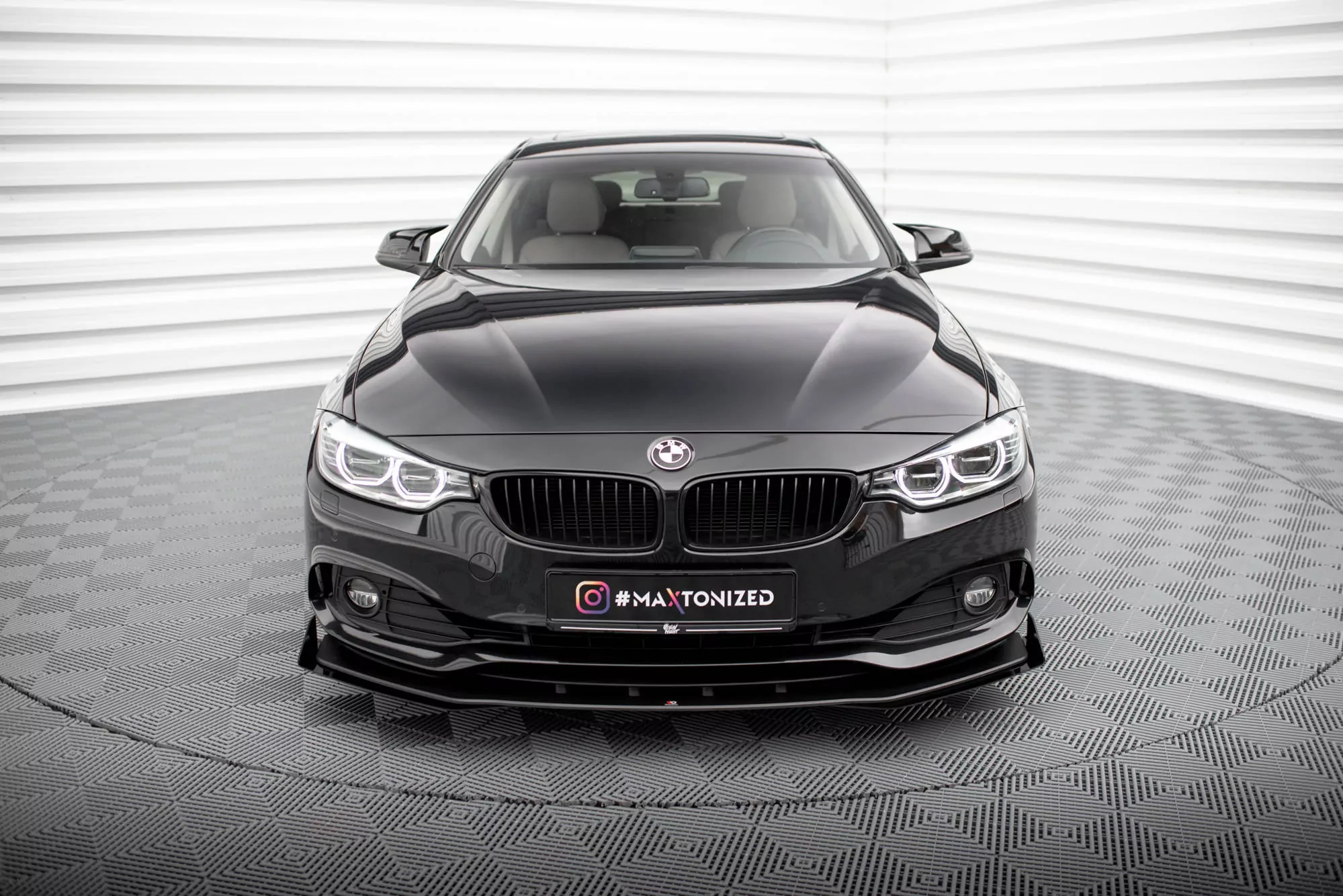 Street Pro Front Ansatz Für +Flaps Für + Flaps BMW 4er Gran Coupe F36 Schwarz Hochglanz