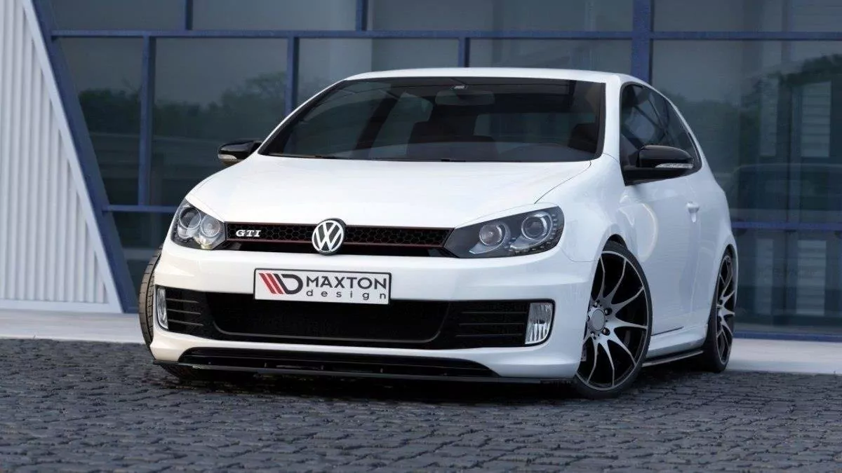 Front Ansatz Passend Für V.2 Passend Für VW GOLF 6 (FÜR GOLF GTI 35TH) Schwarz Hochglanz Schwarz Hochglanz