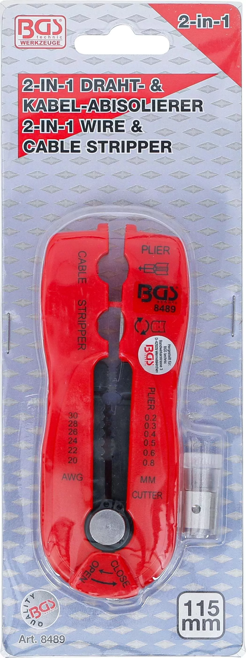 Draht-/Kabel-Abisolierer "2-IN-1" | 0,2 - 0,8 mm