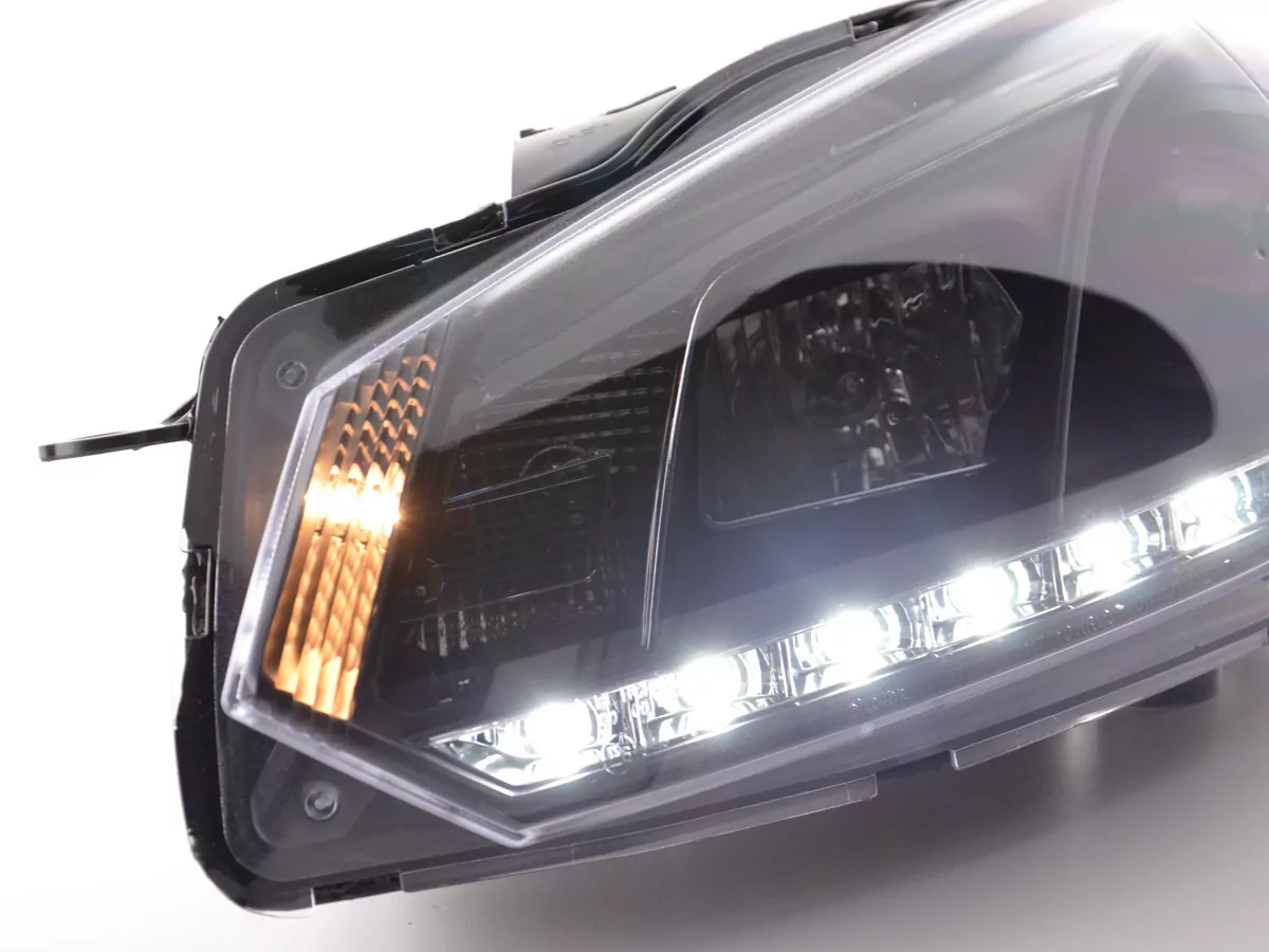 Scheinwerfer Set Daylight LED Tagfahrlicht VW Golf 6 Typ 1K Bj. 08- schwarz