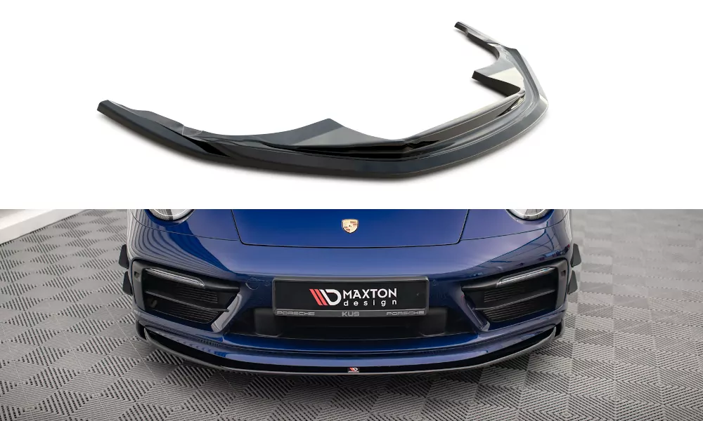 Front Ansatz V.1 Für Porsche 911 Carrera Aero / Carrera GTS 992 Schwarz Hochglanz