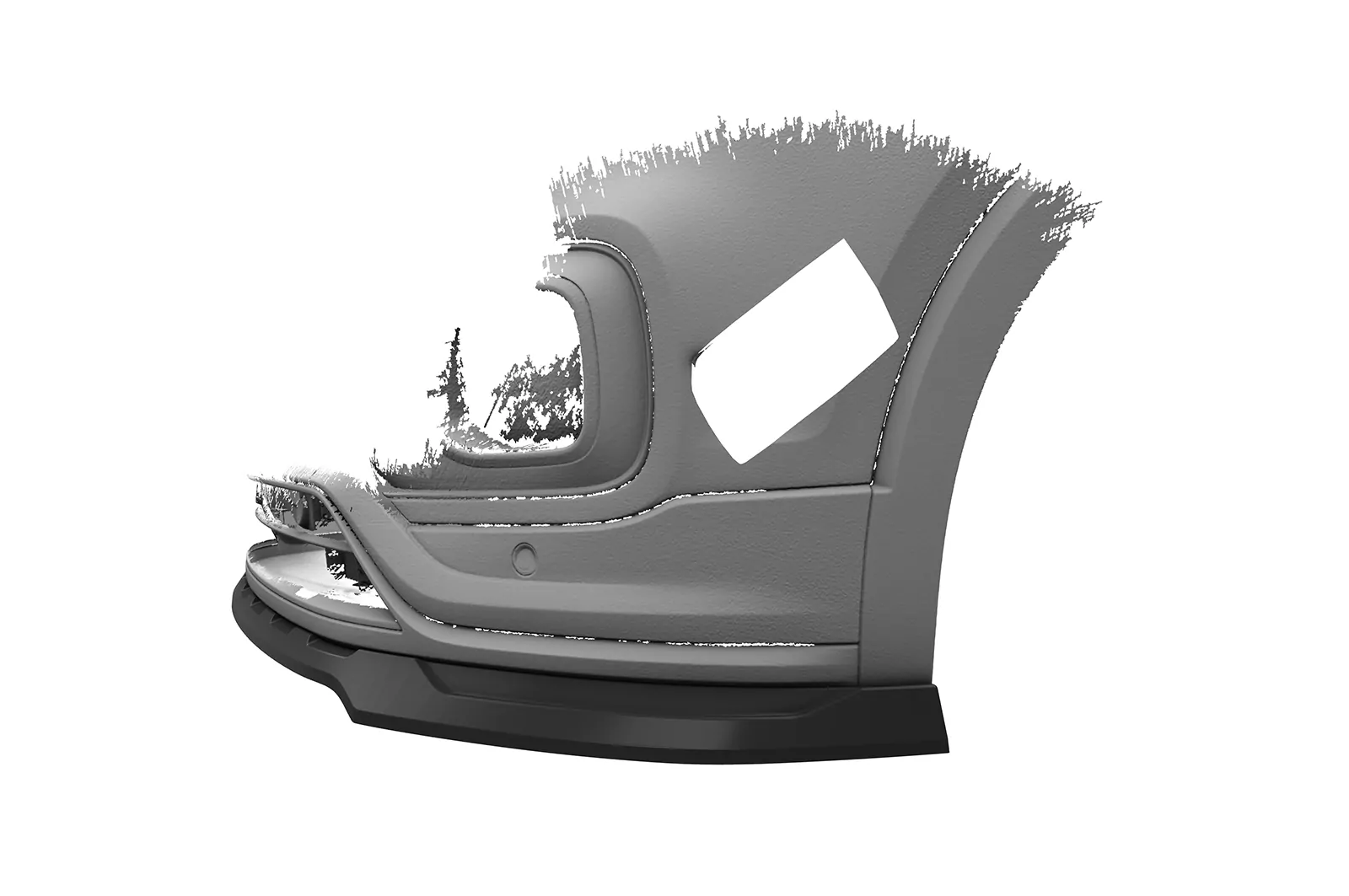 Cup-Spoilerlippe mit ABE für VW T-Cross (Typ C1) CSL805 Schwarz Strukturiert