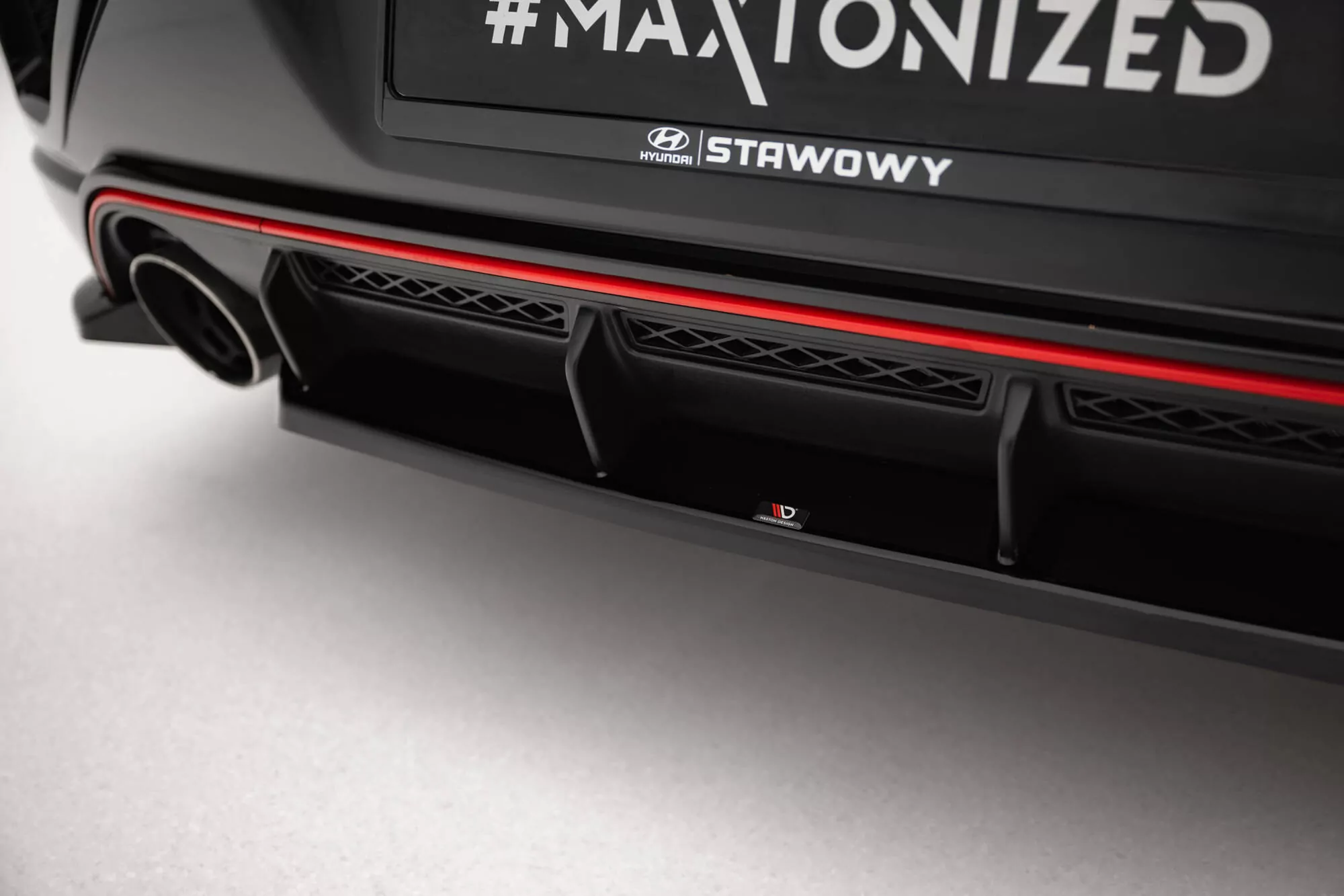 Mittlerer Diffusor Heck Ansatz Für Hyundai Veloster N Mk2 Schwarz Hochglanz
