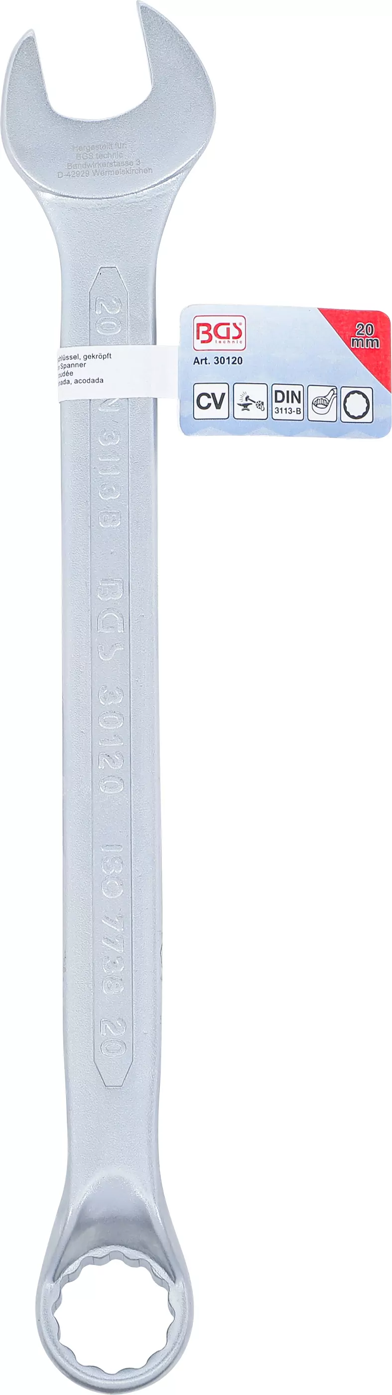 Maul-Ringschlüssel, gekröpft | SW 20 mm