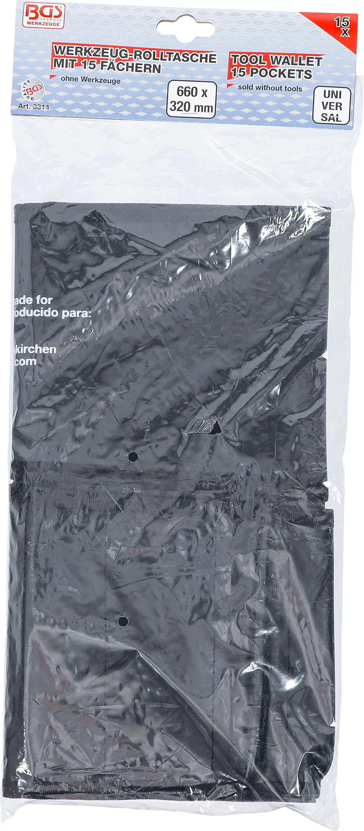 Rolltasche für Werkzeug mit 15 Fächern | 660 x 320 mm | leer